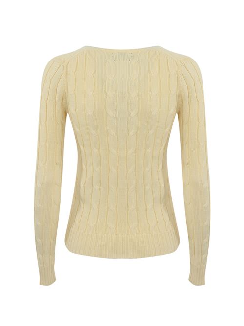 Maglione a trecce con scollo a V Cream POLO RALPH LAUREN | 211891641009